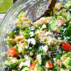 Greek Salad with Pesto dressing Salad