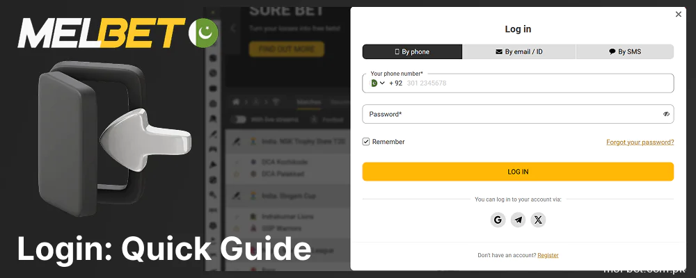 How to log into your Melbet Pakistan account